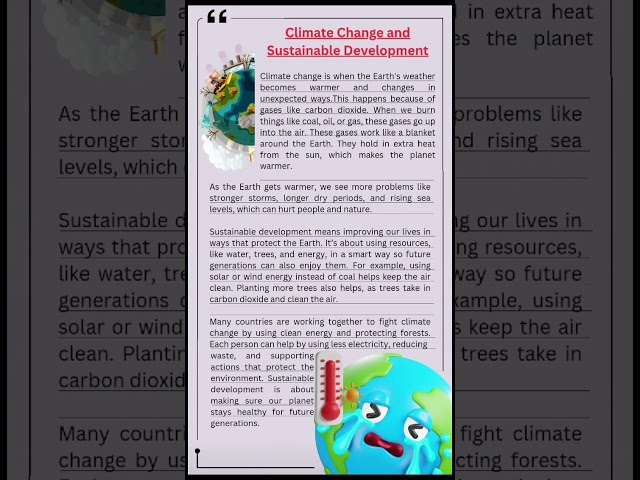 Essay on Climate Change and Sustainable Development