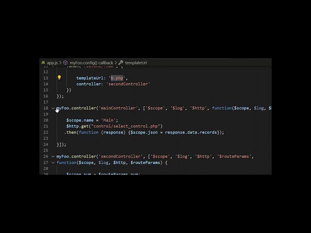 AngularJS Menu PHP MySQL One Minute School
