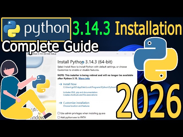 How to Install Python 3.14.3 on Windows 10/11 [ 2026 Update ] Python Demo Programs
