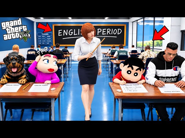 Franklin, Shinchan & Himawari's Craziest ENGLISH Period At School In GTA 5 | JSS GAMER