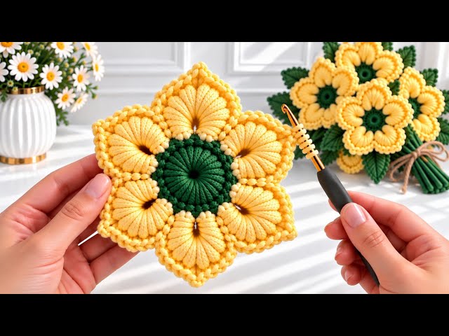 🌻 How to Crochet a Stunning Sunflower Motif | Easy Crochet Flower Tutorial