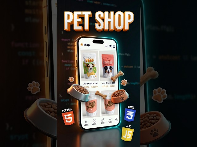 Responsive Pet Shop Website   #shorts #webdevelopment #frontend #html #css #responsivewebsite #js