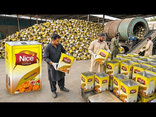 Amazing Recycling Process of Oil Tin Boxes in Factory | How Oil Tins are Recycled | Waste Recycling