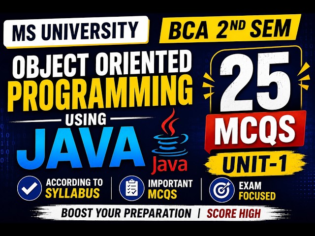 Object Oriented Programming using JAVA 25 MCQs | OOPs & Java | BJ Scholars