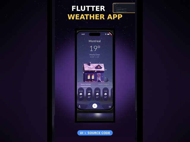 Flutter Weather App UI Design + Full Source Code 🌦️