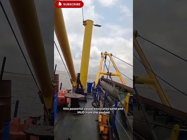 Dredger functions on water way #dredging #sounding