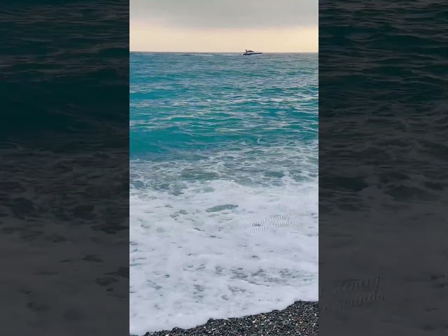 Lonely Boat in the Blue Sea🛳️ 🌊 #wavesounds   #seawaves #relaxation #meditation #tranquilscenery