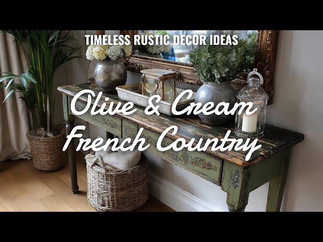 🏠✨ French Country Vintage Decor in Olive & Cream Farmhouse: Timeless Rustic Charm for Any Space