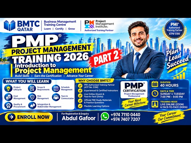 PMP Project Management Training 2026 | Introduction to Project Management | Part 2 | BMTC Qatar