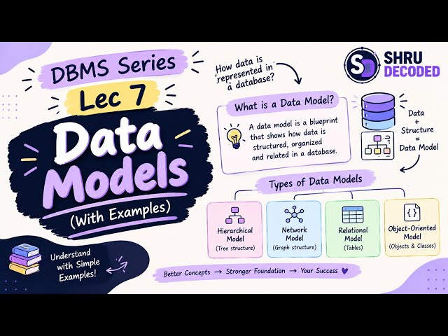 Lec - 7 : Data Models in DBMS Explained | Types of Data Models with examples