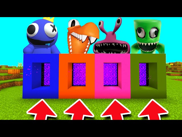 Minecraft PE : DO NOT CHOOSE THE WRONG RAINBOW FRIENDS! (Blue, Orange, Pink & Green)