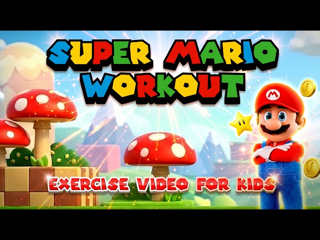 Super Mario Workout - Exercise video For Kids | PE Bowman | Brain Break