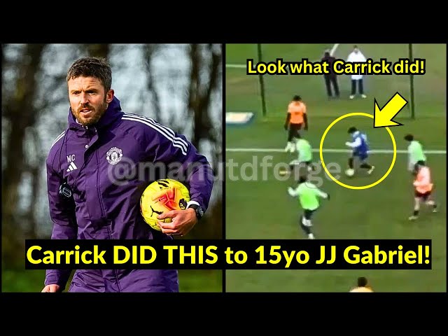 Carrick BRINGS 15-Year-Old JJ Gabriel to Man Utd first team training — His skills are INSANE!