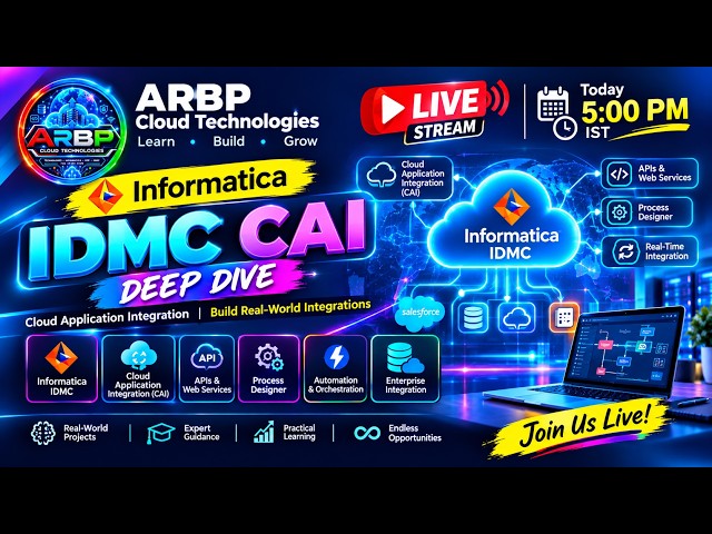 🚀 Informatica IDMC CAI Deep Dive | Real-Time Application Integration | LIVE @ 5:00 PM IST