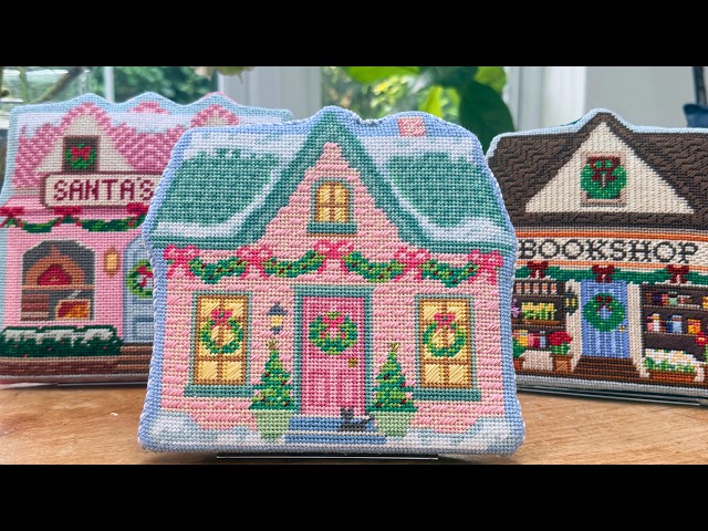 I self finished my needlepoint village (I'm a complete beginner)