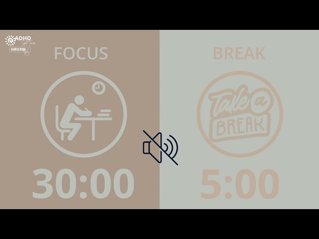 30:5 Pomodoro Timer | No Music 🔇 | 2H 20M Study With Me | Deep Focus & ADHD Friendly ✓