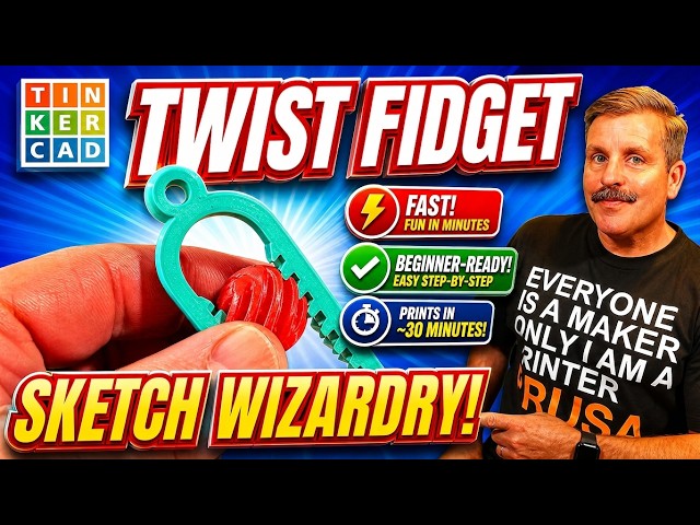A Tinkercad Twisted Sphere Fidget: Sketch Wizardry & MORE! 💯🔥
