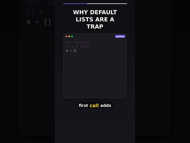 Why Default Lists Break Your Python Code (Use None Instead) #python #coding #bugs #bestpractices