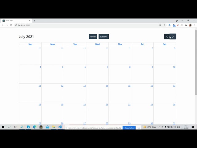 Reactjs FullCalendar Add Custom Button Working Demo