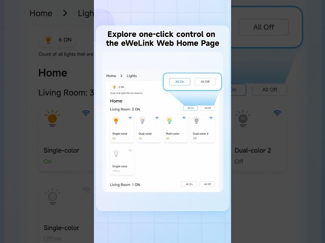 Explore one-click control on the eWeLink Web Home Page.  #ewelink #smarthome