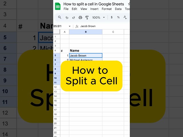 How to Split a Cell in Google Sheets in Seconds! #googlesheetstips
