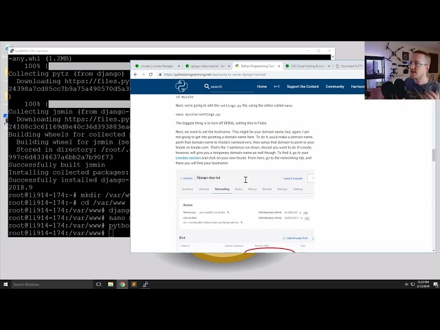 Deploying Django to a server   Django Web Development with Python p 12