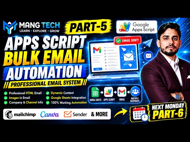 Apps Script Bulk Email Automation | Professional Email System | Part 5