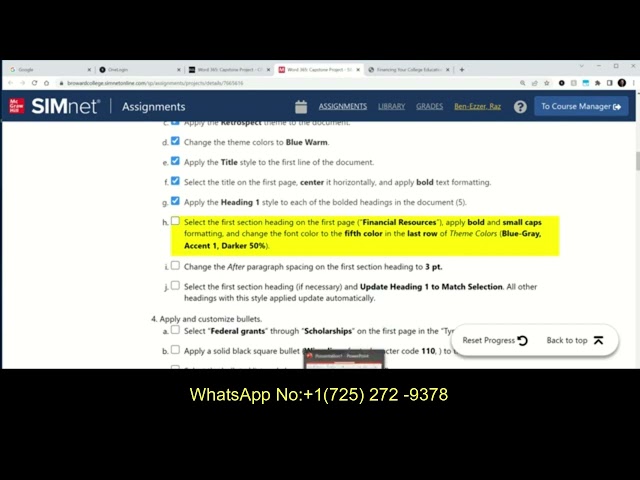 In Practice Word 365: Application Capstone Project 1 (chs. 1-4) | Simnet Exam Part 1.2