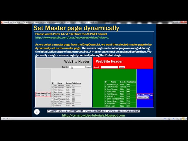 Part 151 Assigning a master page dynamically in asp net