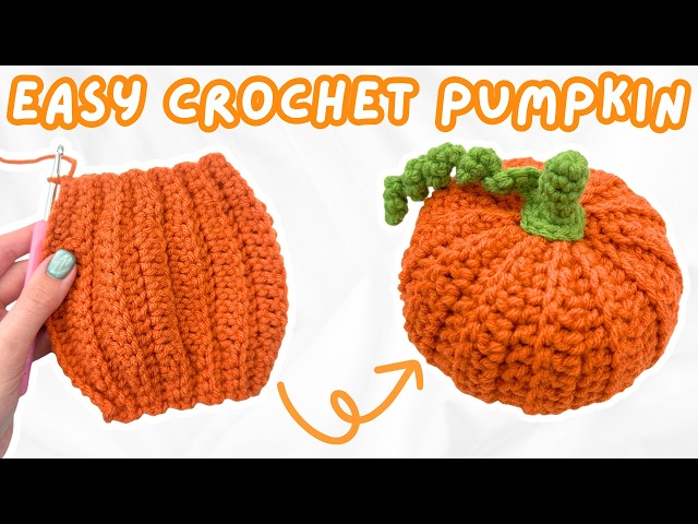 SO EASY! how to crochet a pumpkin for BEGINNERS (any size) | fall crochet pumpkin step by step 🎃