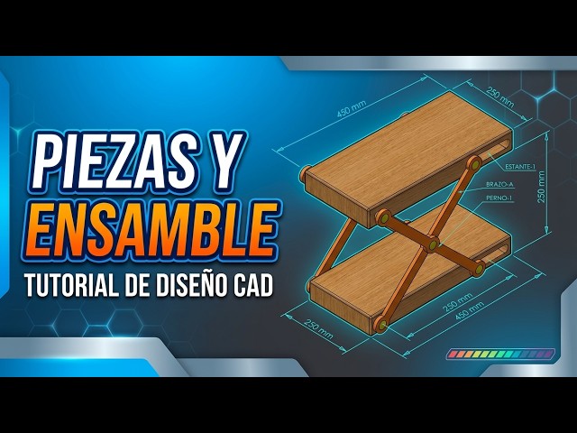 Aprende a Diseñar esta mesa de elevacion de tijera Paso a Paso (Piezas + Ensamble)