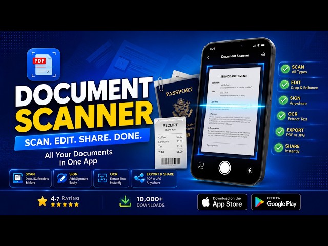 Turn Your Phone Into a Powerful Document Scanner Free