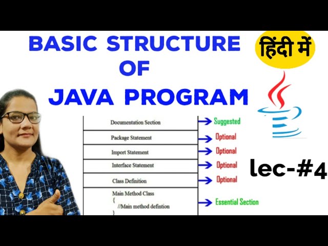 Basic Structure of  Java Program|lec-4|java programming for beginners in hindi|