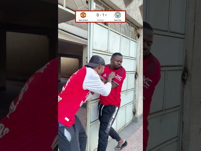 Manchester united 0-1 Man City. Man City with a redcard  beats Man United
