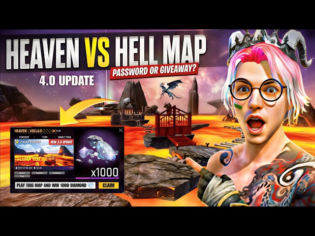 😱 Heavan Hell Parkour Map New 4.0 Update Password? Giveaway? 🗺️ VIP GAMERS #craftland #freefire