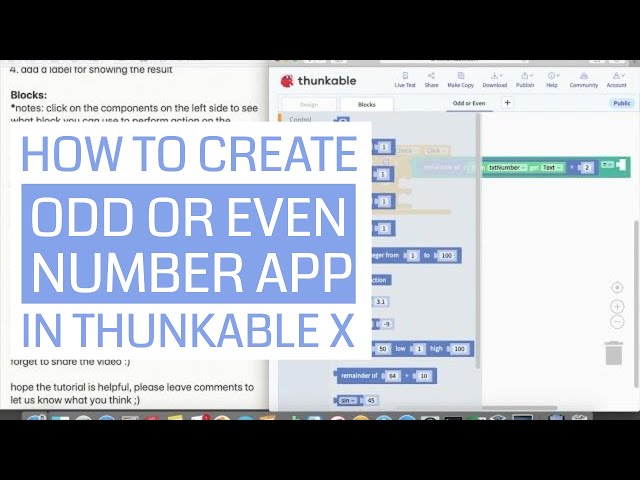 Creating Odd Even App in Thunkable X