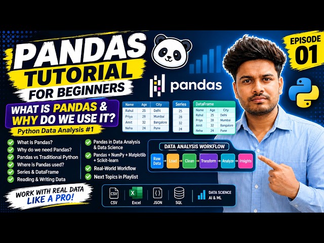 Pandas Tutorial for Beginners 🐼 | What is Pandas & Why Do We Use It? | Python Data Analysis #1