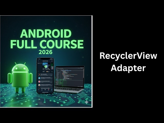 (476) RecyclerView Adapter in Android Studio | Kotlin Tutorial | Complete Android Course
