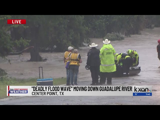 People rescued from floodwaters in Center Point, Texas