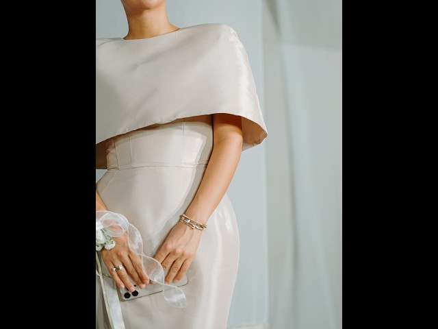 Satin Cape-Style Top & Fitted Maxi Dress Set