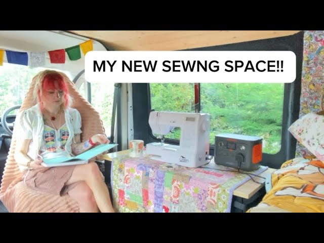 Transforming tiny LIBERTY SCRAPS in my tiny sewing space!!  ♡ Sewing in my campervan ♡ 