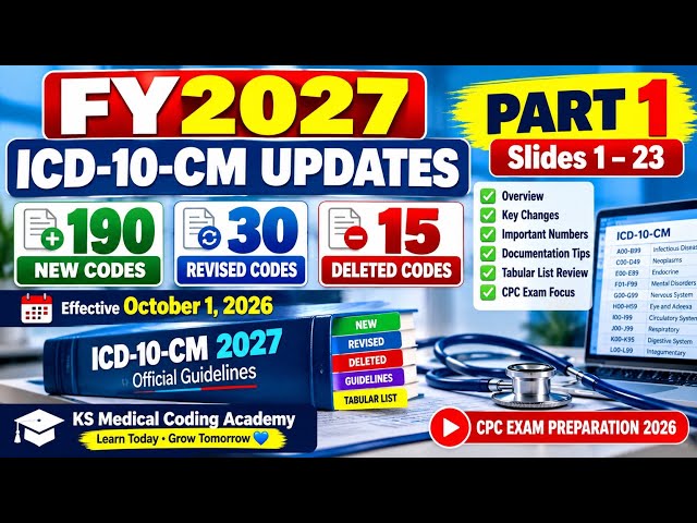 FY2027 ICD-10-CM Updates Part 1 | Slides 1–23 | CPC Exam Preparation 2026