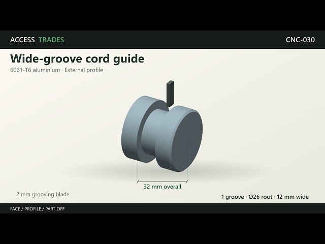 Wide grooving a cord guide blank