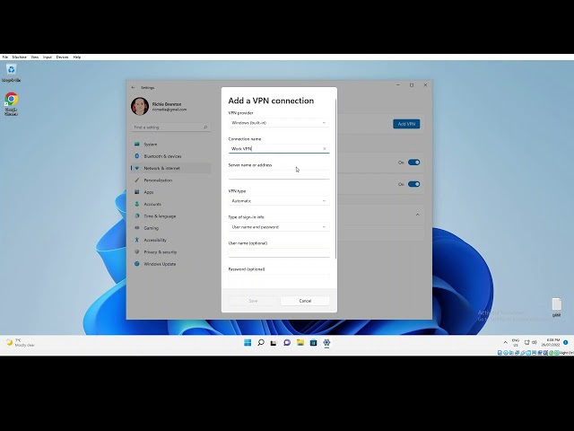 Connect VPN using PPTP Protocol on Windows 11