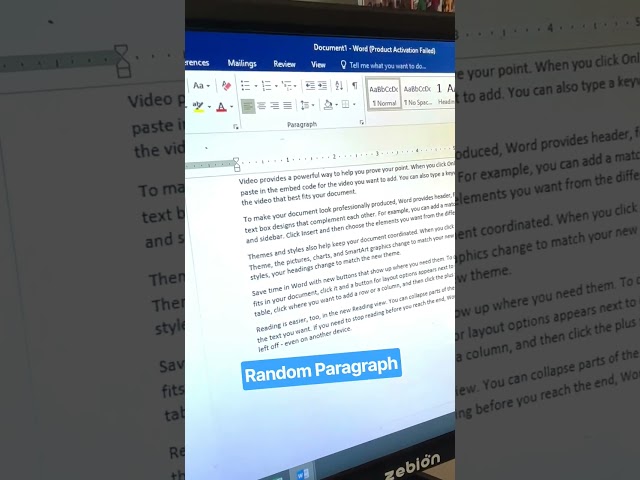 How to take Random Paragraph in Ms office Word