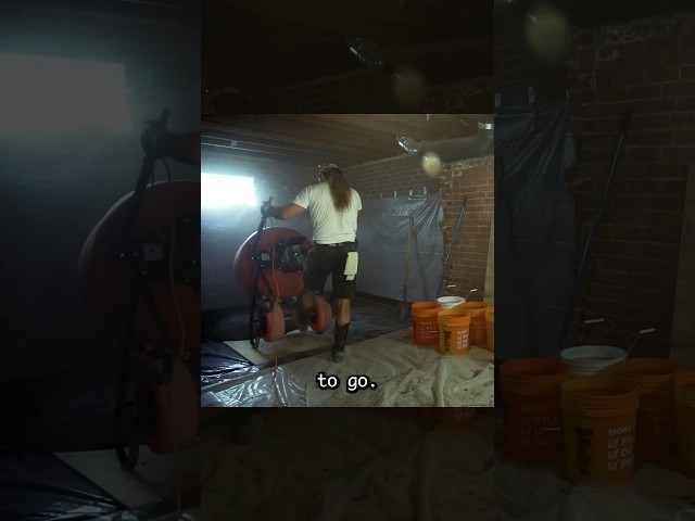 Pouring concrete in the basement