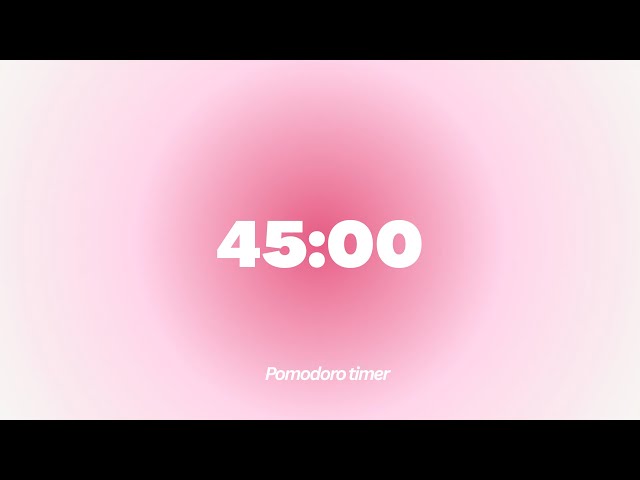 study with me for 45 minutes, Pink aura timer. No music no distarction, #deepfocus #studytimer