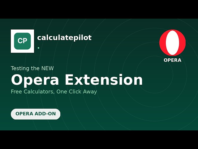 CalculatePilot for Opera: 158+ Free Calculators in One Click