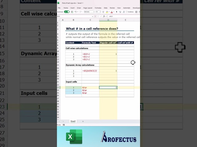 Excel # reference trick explained #shorts