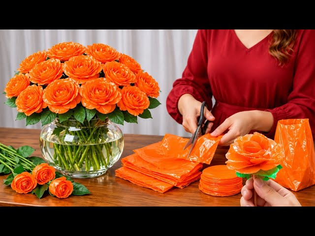How to Make Beautiful Flowers from Plastic Bags | Easy DIY